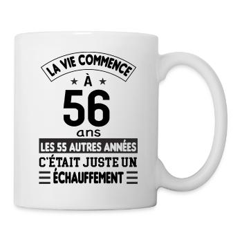 La vie commence à 59ans - Mug blanc - blanc - Droite