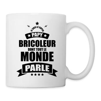 je suis le papy bricoleur dont tout le monde parle - Mug blanc - blanc - Droite