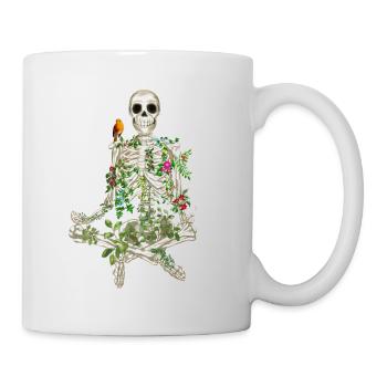 YOGA MEDITATION SKELETON – SKELETON AND FLOWERS - Mug - white - Right