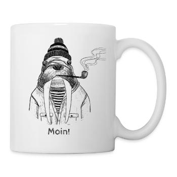 Moin Käpt‘n, alles in Butter aufm Kutter?! - Tasse - Weiß - Rechts