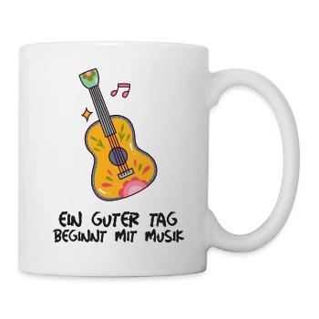 Ein guter Tag beginnt mit Musik - Tasse - Weiß - Rechts