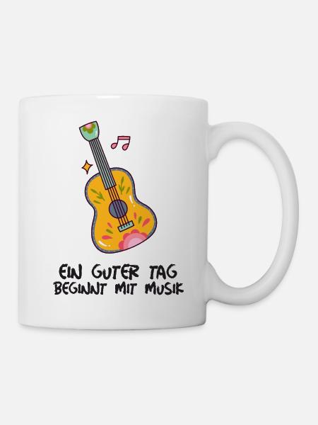 Ein guter Tag beginnt mit Musik - Tasse - Weiß