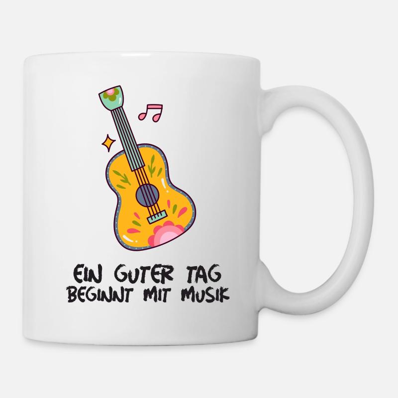 Ein guter Tag beginnt mit Musik - Tasse - Weiß