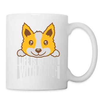 better with a dog - Tasse - Weiß - Rechts