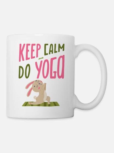 Keep calm and do yoga - Bunny - Mug - white