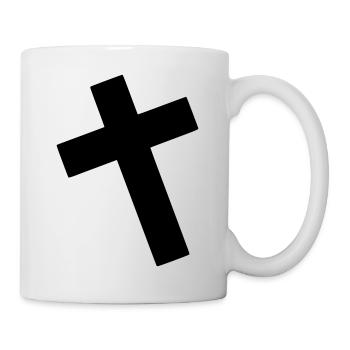 Cross Emoji Sketch Dessin Noir - Mug blanc - blanc - Droite