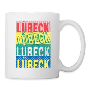 Lübeck Deutschland Stadt Schrift Skyline - Tasse - Weiß - Rechts