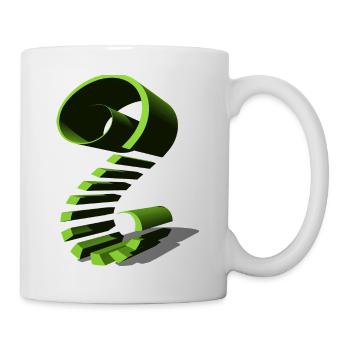 Grün geformt - Tasse - Weiß - Rechts