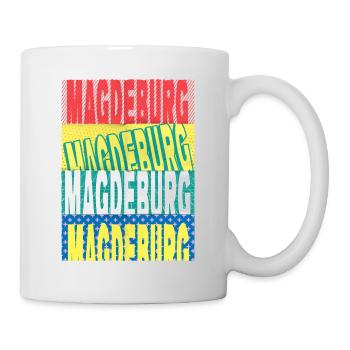 Magdeburg Deutschland Stadt Schrift Skyline - Tasse - Weiß - Rechts