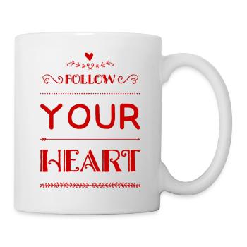 Follow Your Heart : ) Cute design for young & old - Mug - white - Right