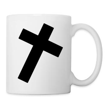 Cross Emoji Sketch Dessin Noir - Mug blanc - blanc - Droite