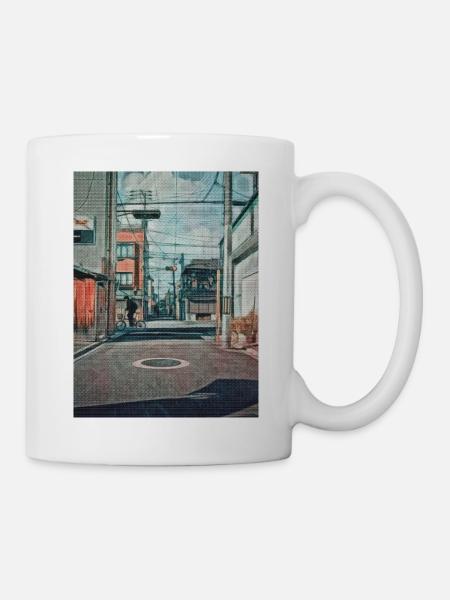 Vintage 90s Japan School Ride Painting Japan Lover - Mug blanc - blanc