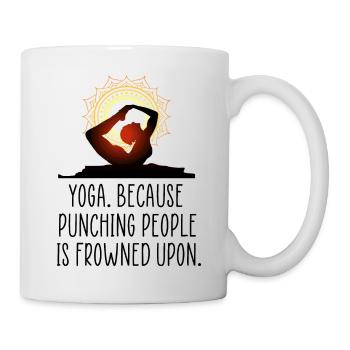 Yoga lustiges Zitat - Tasse - Weiß - Rechts