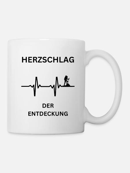 Herzschlag der Entdeckung - Tasse - Weiß