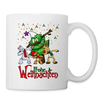 Dabbing Weihnachten Xmas-Dabbing Dab Hund Rentier - Tasse - Weiß - Rechts