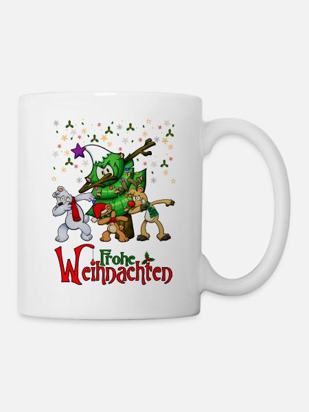 Dabbing Weihnachten Xmas-Dabbing Dab Hund Rentier - Tasse - Weiß
