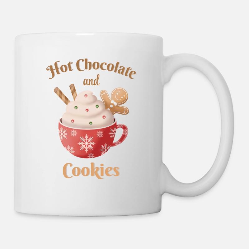 Hot Chocolate and Gingerbread Cookies - Mug - white