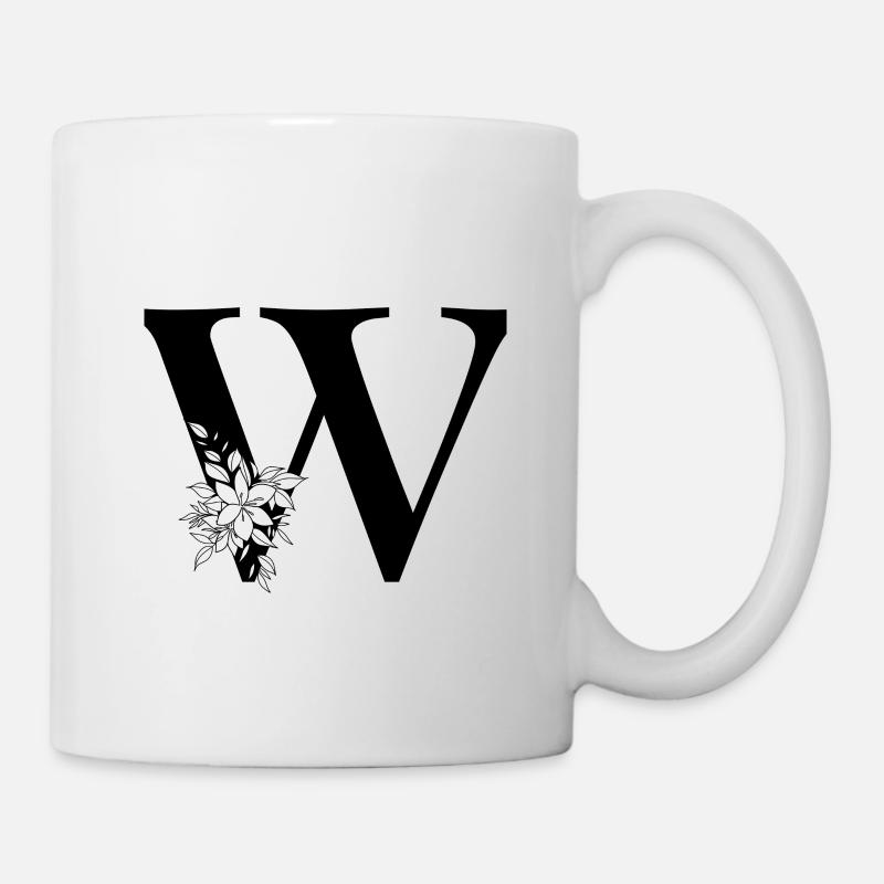 Lettre W - Mug blanc - blanc