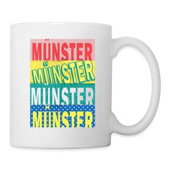 Münster Deutschland Stadt Schrift Skyline - Tasse - Weiß - Rechts