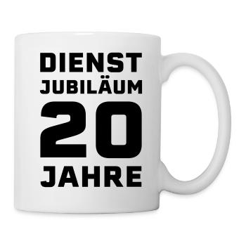 Dienstjubiläum 20 Jahre Firmenjubiläum Geschenk - Tasse - Weiß - Rechts
