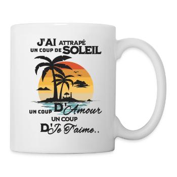 J'ai attrapé un coup de soleil, - Mug blanc - blanc - Droite
