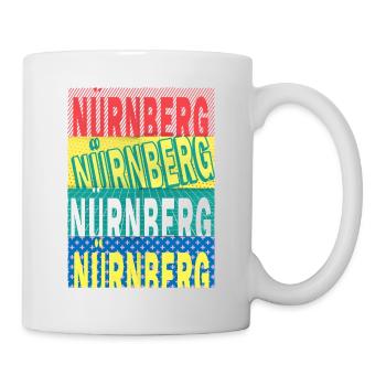 Nürneberg Deutschland Stadt Schrift Skyline - Tasse - Weiß - Rechts