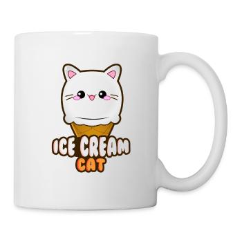 Ice Cream Cat Eiscreme Eis Katze Vanille Eiskugel - Tasse - Weiß - Rechts