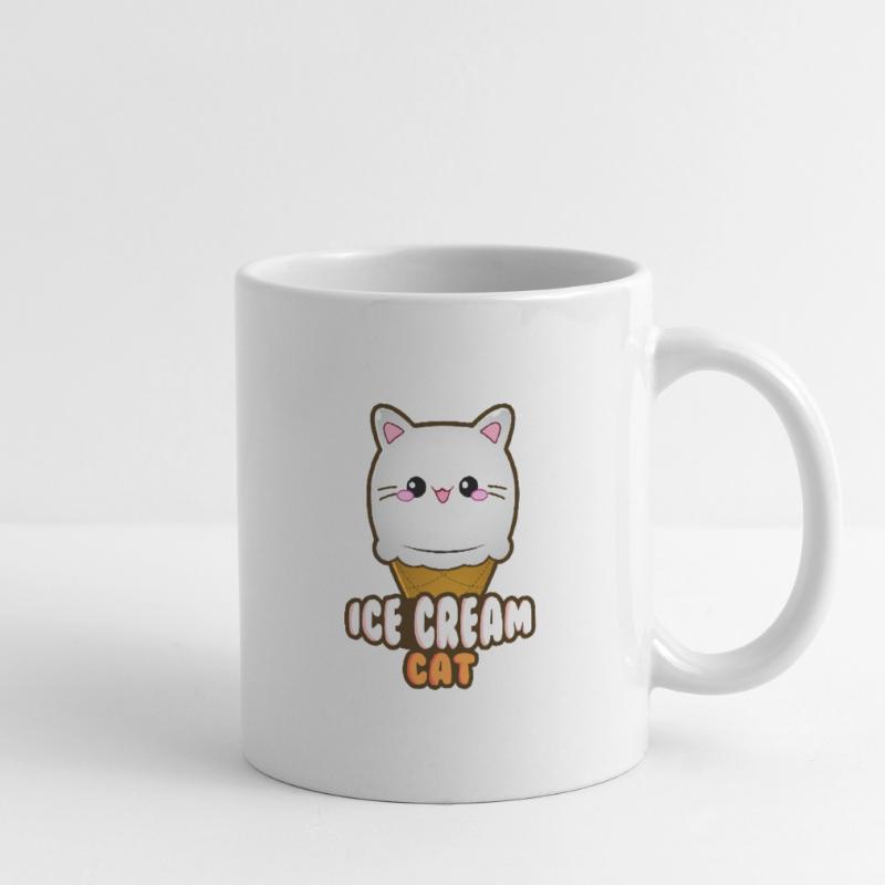 Ice Cream Cat Eiscreme Eis Katze Vanille Eiskugel Tasse