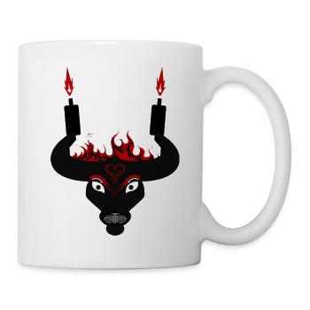 Abgas Stier - Tasse - Weiß - Rechts