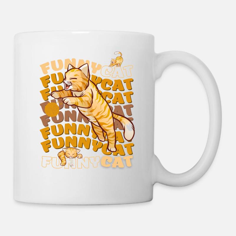 Funny Cat - Tasse - Weiß