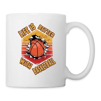 Basketball Basketballer Sport Fan Vintage Retro - Mug - white - Right