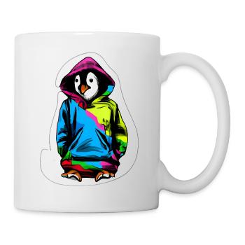 Pingouin mignon avec pull coloré - Mug blanc - blanc - Droite