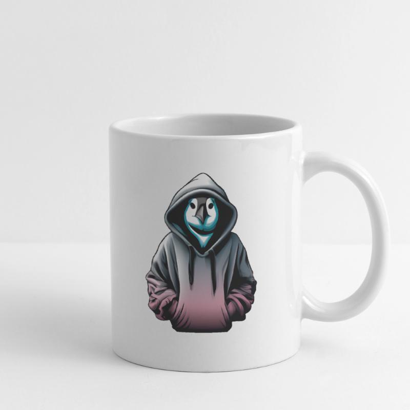 Hacker Pinguin mit Pullover Tasse