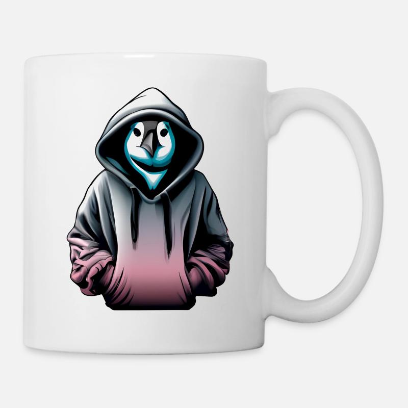 Hacker penguin with sweater - Mug - white