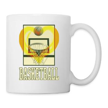Basketball Basketballkorb Basketballer Sport Herz - Tasse - Weiß - Rechts