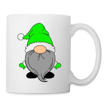 Kleiner Weihnachtsmann Grün - Tasse - Weiß - Rechts