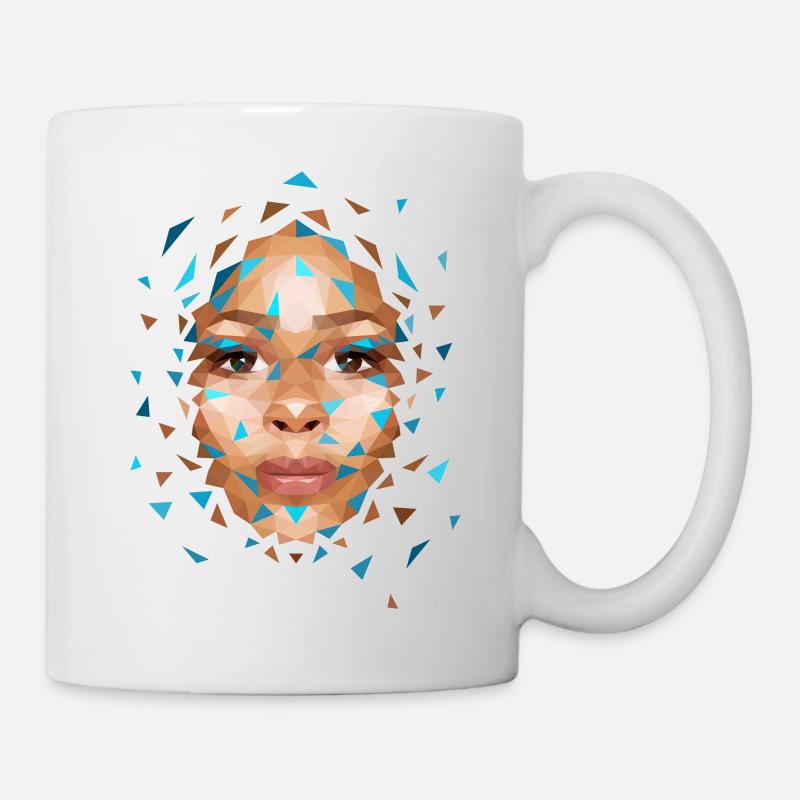 Geometrisches Gesicht - Tasse - Weiß
