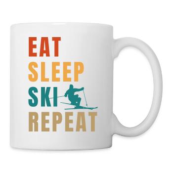 Manger dormir ski répéter - Mug blanc - blanc - Droite