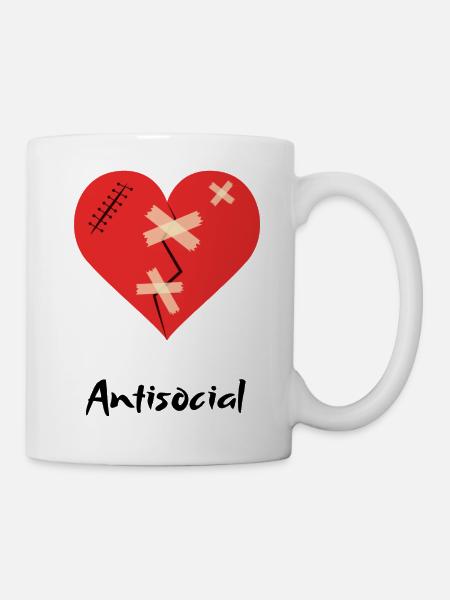 Antisocial Heart - Tasse - Weiß