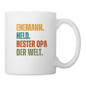 Ehemann Held bester Opa der Welt - Tasse - Weiß - Rechts