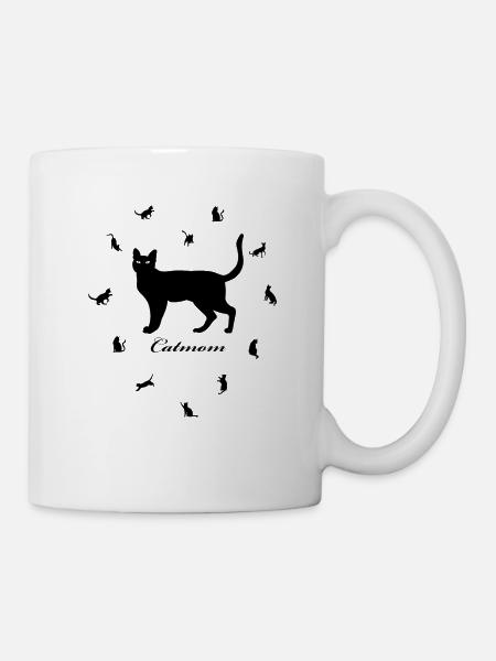 Catmom mit vielen kleinen Kätzchen - Tasse - Weiß