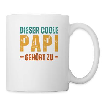 Dieser coole Papi gehört zu Personalisiert - Tasse - Weiß - Rechts
