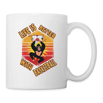 Basketball Gorilla Player Sport Vintage Rétro - Mug blanc - blanc - Droite