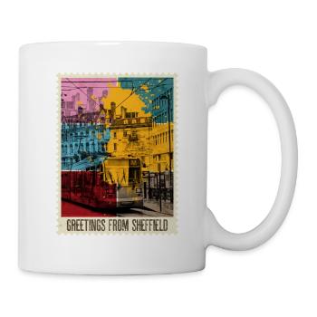 Sheffield England UK City Skyline Stamp Colorful - Mug - white - Right