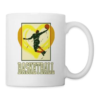 Basketball Basketballer Spieler Sport Herz Vintage - Tasse - Weiß - Rechts