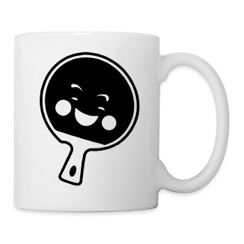 Table tennis racket Tennis racket with face - Mug - white - Right