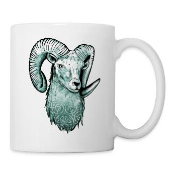Widder Keltisch - Tasse - Weiß - Rechts