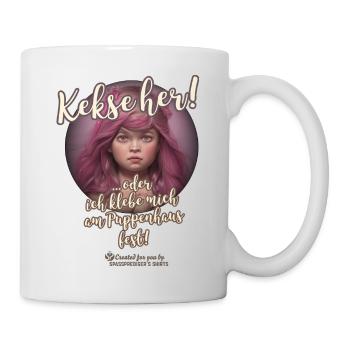 Kekse her lustiges Sprüche Design - Tasse - Weiß - Rechts