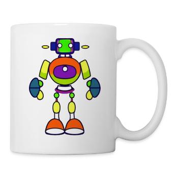 Colorful, funny and slightly crazy robot - Mug - white - Right