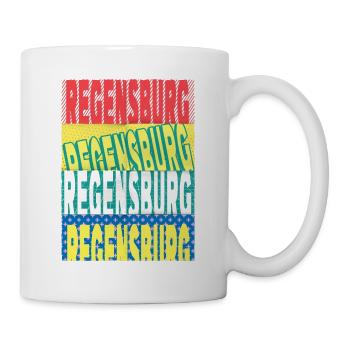 Regensburg Deutschland Stadt Schrift Skyline - Tasse - Weiß - Rechts